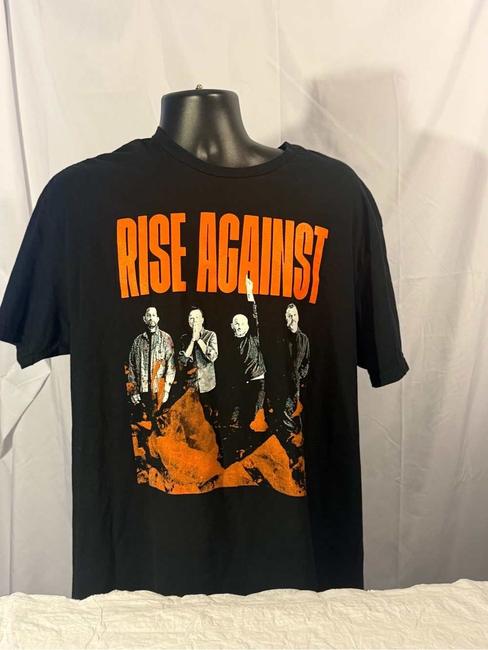 Rise Against Graphic Tee - Black with Orange Print